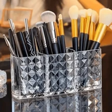 SHEIN X Milania 1pc 3-Compartment Makeup Brush Storage Box