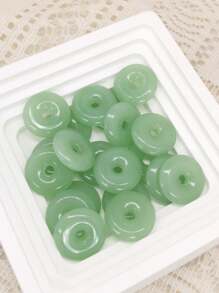 20 件带扣玻璃珠，仿玉首饰制作配件 - 平安扣 - 查看 3