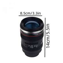1pc Creative Camera Lens Shaped Stainless Steel Coffee Cup, Available In Black And White - White - View 2