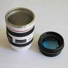 1pc Creative Camera Lens Shaped Stainless Steel Coffee Cup, Available In Black And White - White - View 3