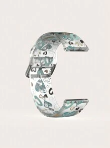 20/22毫米通用硅胶表带，带纹理线条和心形图案，兼容三星、荣耀智能手表 - 彩色 - 查看 4