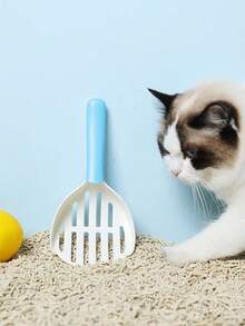 新品寵物清潔工具塑膠雙色便便夾,配有即時過濾器可用於豆腐貓砂清理 - 藍色 - 查看 7