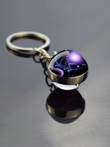 1入雙面玻璃球鑰匙扣,星座圖案,生日珠寶配飾 - 雙子座 - 查看 5