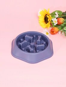 塑料防傾倒犬用餵食碗,採用防滑設計,適用於大型犬種,慢吃寵物碗 - 紫色 - 查看 4