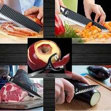 Juego De cuchillos De Chef Para Cocina, Set de Cocina Multifuncional - Negro - Ver 3