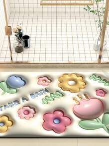 Tapete piso antideslizante con vista 3d suave alfombra absorbente antiderrapante para entrada y baño 60x40 cm - Multicolor - Ver 4