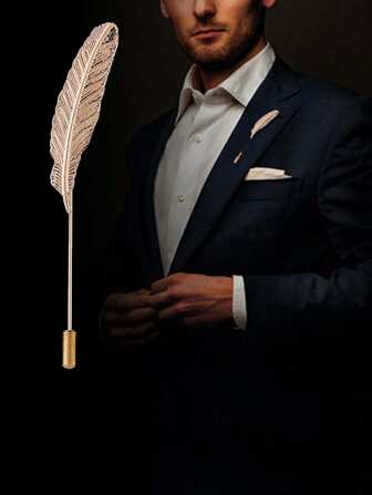 1pc Gold/Silver-Tone Men's Alloy Feather & Leaf Shaped Vintage Brooch, Suit Lapel Pin, Collar Pin, Letter Pin, Chest Flower Work Pin For Clothes Bag Charm School Kpop Backpack Teacher Supplies Bag Charms Cute Office Accessories Shirts Jacket Jewelry Halloween Autumn-Winter Accessories,Suitable For Teens, Youth,Men,Casual, Outdoor, Athletic, Vacation, Graduation Gifts, Birthday, Daily Wear Clothes Pin Funny Teacher Gifts Costume Accessories Christmas Men Gifts Bag Pins