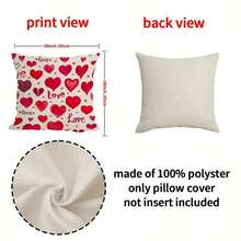 4入組情人節枕頭套,17.7英寸x17.7英寸,心形＆小矮人＆花卉＆字母印花枕套,家居裝飾毛絨墊套,不包括枕芯 - 彩色 - 查看 9