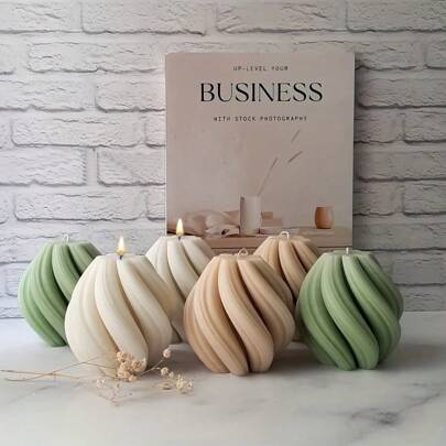 Geometric Pillar Candle Mold, 3d Spiral Aromatherapy Mold, Asymmetric Wave Twist Plaster & Resin Casting Diy Candle Making Mold For Polymer Clay Craft Home Art Decor