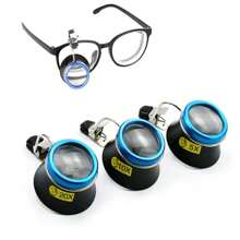 5X 10X 20X Eyeglass Magnifier Clip-On Eye Loupe Magnifying Lens Portable Eyepiece Process Operation Watchmakers Repair Tool - Blue - View 2