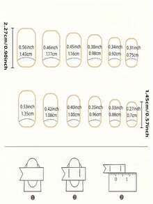 24pcs Simple French Manicure Design Press On Nails With White Edge Heart & Sparkle Pattern, Wearable, Ready To Use - White - View 5