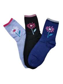 Kit 6 Pares de Meia Feminina Cano Alto Estampado