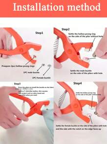 100 件爪子和隱形扣環工具套件;按扣、服裝固定扣 - 銀色 - 查看 4