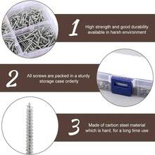 800pcs Self-Drilling Screws With Storage Box, 8 Sizes Screw Assortment Set, Carbon Steel Self-Tapping Screws, Suitable For Construction And Repair (800pcs/Box) - Silver - View 4