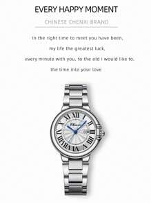 Koppel Horloges 2 st./set Klassiek Elegant Wit Romeins cijfer Kalender Horloges Met Nachtlichtjes ( Voor hem En Haar ) - Wit - Bekijken 7