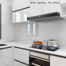 1pc Self-Adhesive High Temperature Resistant Kitchen Cabinet Fume Wall Sticker Moisture-Proof And Waterproof Kitchen Oil-Proof Sticker 60*90 Cm - White - View 5
