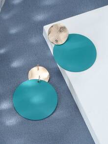 1pair Cross-Border European And American Style Round Fashion Earrings - Blue - View 2