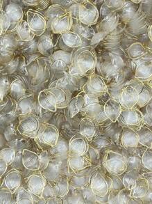 30pcs Acrylic Transparent Frosted Gradient Gold Edge Petal Lotus Petal DIY Hairpin Accessory Material