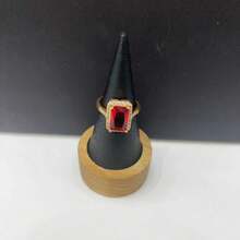 1 Pc 18K CHAMPAGNE GOLD PLATED RING: Three Colors, Pure Copper, Open-Ending For Women - 030057-red - View 2