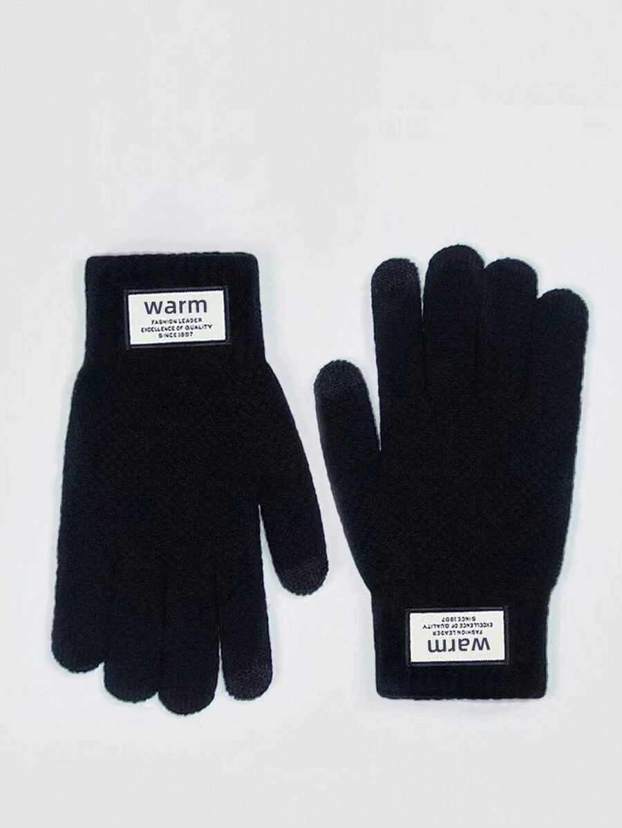 1 件男女通用冬季运动滑雪加厚保暖内衬弹力触屏手套