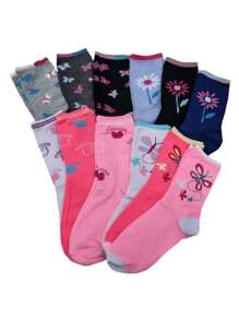 Kit 6 Pares de Meia Feminina Cano Alto Estampado