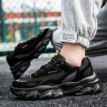 新款運動休閒鞋,粗跟運動鞋,時尚男鞋風尚前沿 - 黑色 - 查看 2
