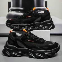 新款運動休閒鞋,粗跟運動鞋,時尚男鞋風尚前沿 - 黑色 - 查看 1