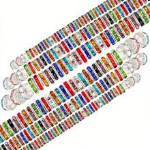 70pcs  6/8/10mm  Spacer Beads Copper Beads Rhinestone Inlaid Beads For Jewelry Making Bracelet Pendants Necklace Accessories - Mixed 70pcs - View 3