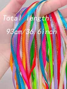 20入組兒童編織多彩緞帶,適用於女孩髮辮、街舞表演、流行髮飾 - 彩色 - 查看 4