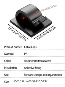 30pcs(One Size)/10pcs Adhesive Cable Clips For Outdoor, Light Clips, Decoration Clips, Self Adhesive Hooks Cord Management Wire Holder, Fairy Light Accessories, (Clear), Tools For Men - White - View 4