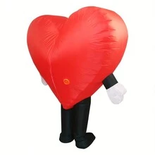 Adult Inflatable Heart Costume, Unisex Inflatable Costume - Full Body Heart Themed Fancy Dress, Suitable For Halloween, Carnival, Christmas And Various Event Parties, Valentine's Day Costume - Red - View 6