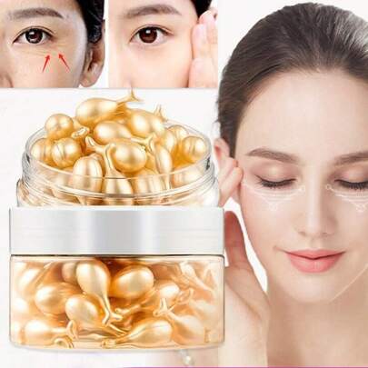 1瓶50粒限量版精華膠囊-保濕提拉緊實抗皺眼部和面部精華液,減少黑眼圈和細紋