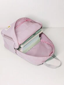 女士學生粉色背包,輕便大容量防水可摺疊背包,適用於旅行、迎新、日帶、戶外、假日、運動等多種場合 - 粉色 - 查看 5