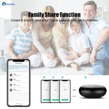 SmarDeer Wifi 紅外線遙控集線器相容於 Alexa 和語音控制,智慧紅外線遙控由 Smartlife 應用程式管理的家庭設備 - 黑色 - 查看 7