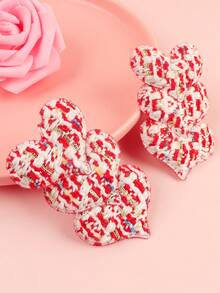 2入組情人節心形裝飾髮夾,女孩女士髮飾 - 彩色 - 查看 1