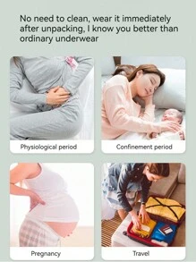 Set de lenjerie intima albă de unică folosință 5 buc, slip portabil comprimat, potrivit pentru utilizarea postpartum pentru femeile însărcinate. Ideal pentru camping în aer liber și călătorii. Compact și ambalat individual, potrivit ca materiale de ajutor în caz de dezastre și de urgență.,Travel Essentials