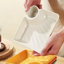 4入組餃子醬盤，方形服務盤，點心盤，壽司盤，水果盤，甜點盤，塑膠水果盤，餐盤 - 彩色 - 查看 4