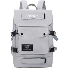 Shendy Vendy Mochila de gran capacidad Multifuncional, duradera, ligera e impermeable, Mochila moderna escolar - Gris Claro - Ver 1