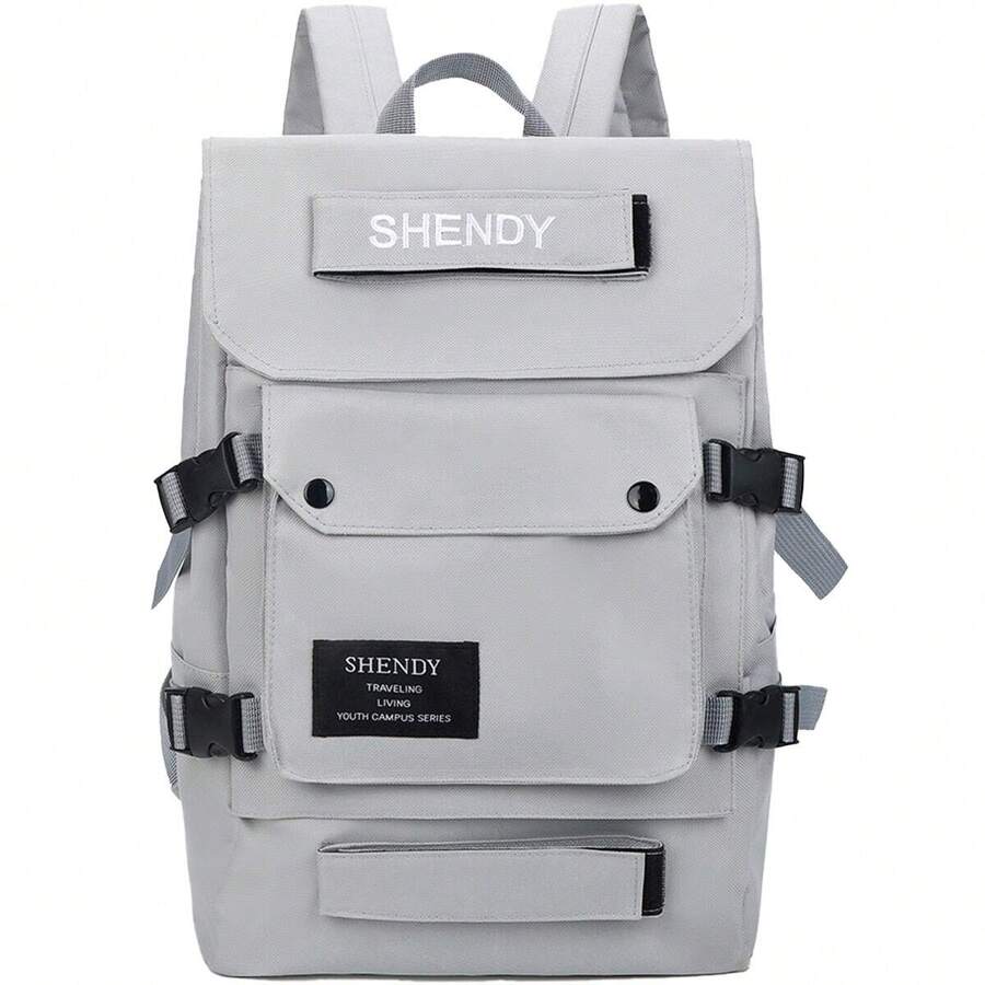 Shendy Vendy Mochila de gran capacidad Multifuncional, duradera, ligera e impermeable, Mochila moderna escolar - Gris Claro - Ver 1