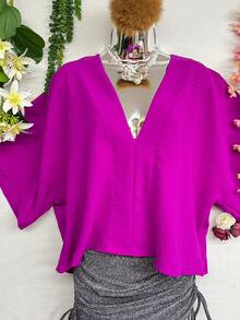 Women Tops - 紫色 - 查看 2