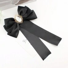 1 件黑色領結,帶有大玻璃水晶女式,適合日常佩戴和派對 - 黑色 - 查看 5