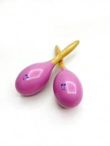 Orff Percussion Instrument Children Plastic Sand Shaker With Gentle Rattle Sound, Sand Hammer Made Of Wood For Music Education - Pink - View 4