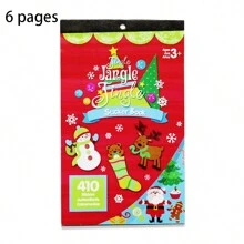 1本6410張精選聖誕節貼紙,聖誕節主題的培育拼圖diy自黏塗鴉貼紙禮物 - 彩色 - 查看 1