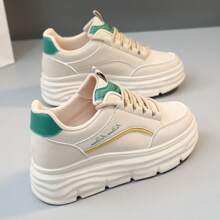 2023新款設計,高跟厚底休閒女鞋,配有保暖內裡,適合戶外活動 - 卡其色 - 查看 2