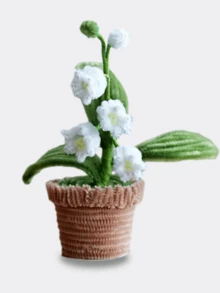 1 件人造迷你針織 Diy 盆栽,手工裝飾材料包,適合室內家居裝飾、辦公室餐桌浴室綠色裝飾、戶外園藝裝飾 - 鈴蘭 - 查看 4