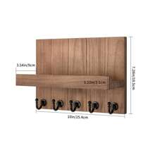 Soporte De Llaves Para Pared: Organizador De Correo Con Instalación Fácil, Colgador De Pared Para Llaves Con 5 Ganchos Robustos Para Cocina Y Decoración De Entrada - Marrón - Ver 5