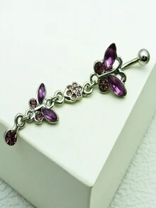 1pc Exquisite Fashionable Butterfly Navel Ring For Women, Suitable For Holiday Gift Giving And Promotional Events - Style1 - View 5