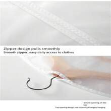 1pc Transparent Dustproof Garment Bag With Hanger Hook, For Suit, Coat, Clothes Storage, Wardrobe - White - View 9