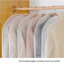 1pc Transparent Dustproof Garment Bag With Hanger Hook, For Suit, Coat, Clothes Storage, Wardrobe - White - View 2