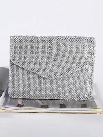 Handmade Crystal Evening Clutch Bag, New Rhinestone Embellished Folding Clutch Purse